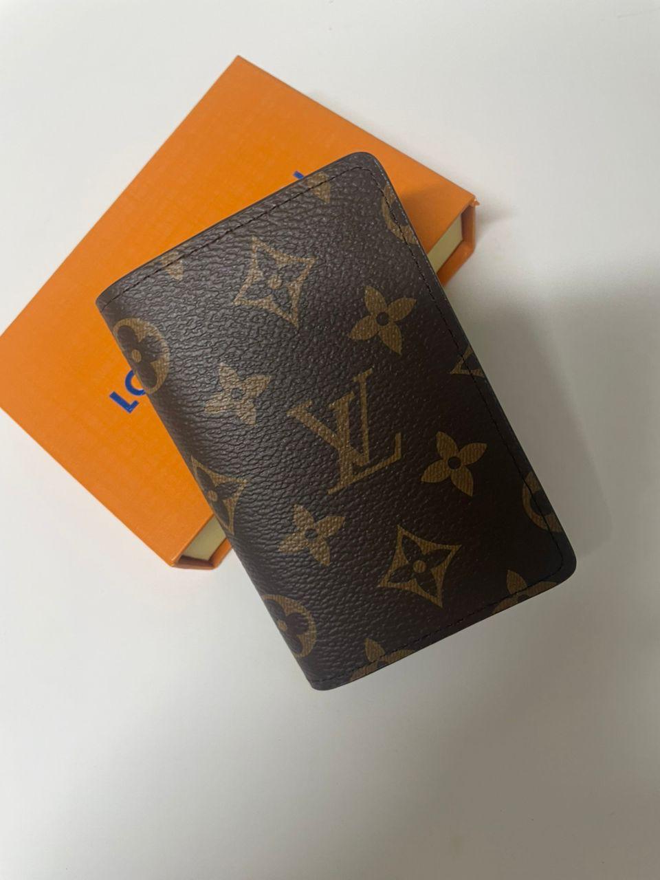 Louis Vuitton Monogram Brown Pocket Organizer Canvas Card Holder Wallet with Box
