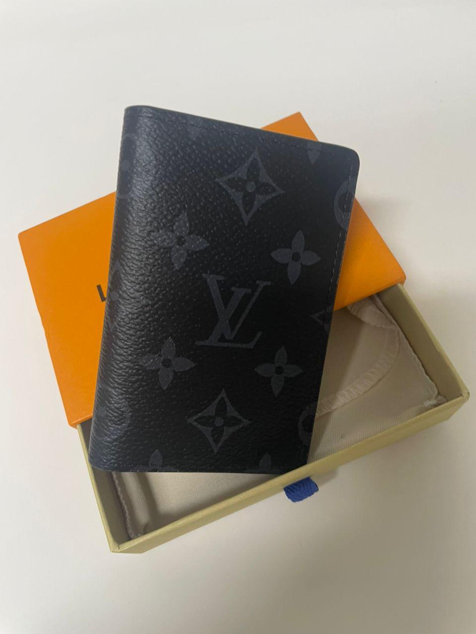 Louis Vuitton Pocket Organizer Monogram Eclipse Black Authentic Men's Wallet