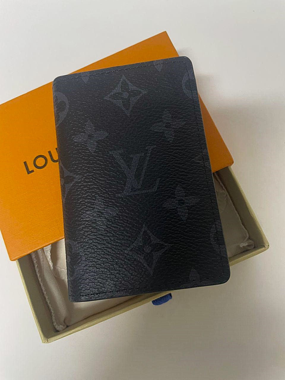 Louis Vuitton Pocket Organizer Monogram Eclipse Black Authentic Men's Wallet