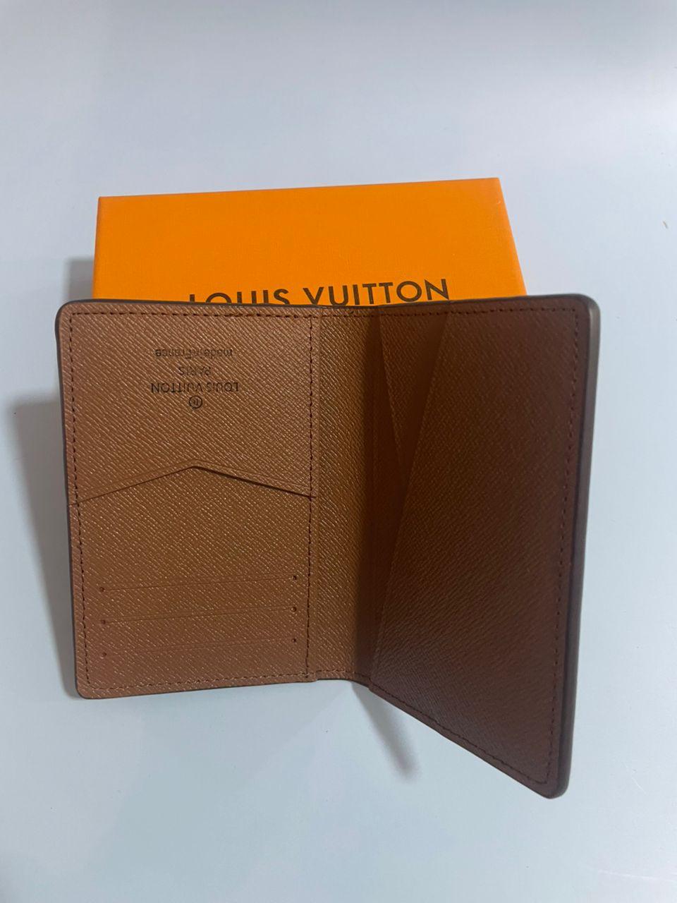 Louis Vuitton Monogram Brown Pocket Organizer Canvas Card Holder Wallet with Box