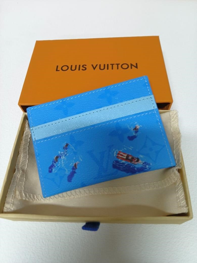 Louis Vuitton Pool Swim Double Card Holder Blue Lagoon