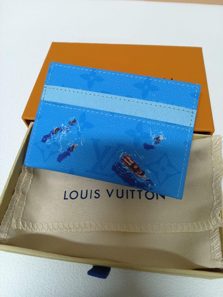 Louis Vuitton Pool Swim Double Card Holder Blue Lagoon