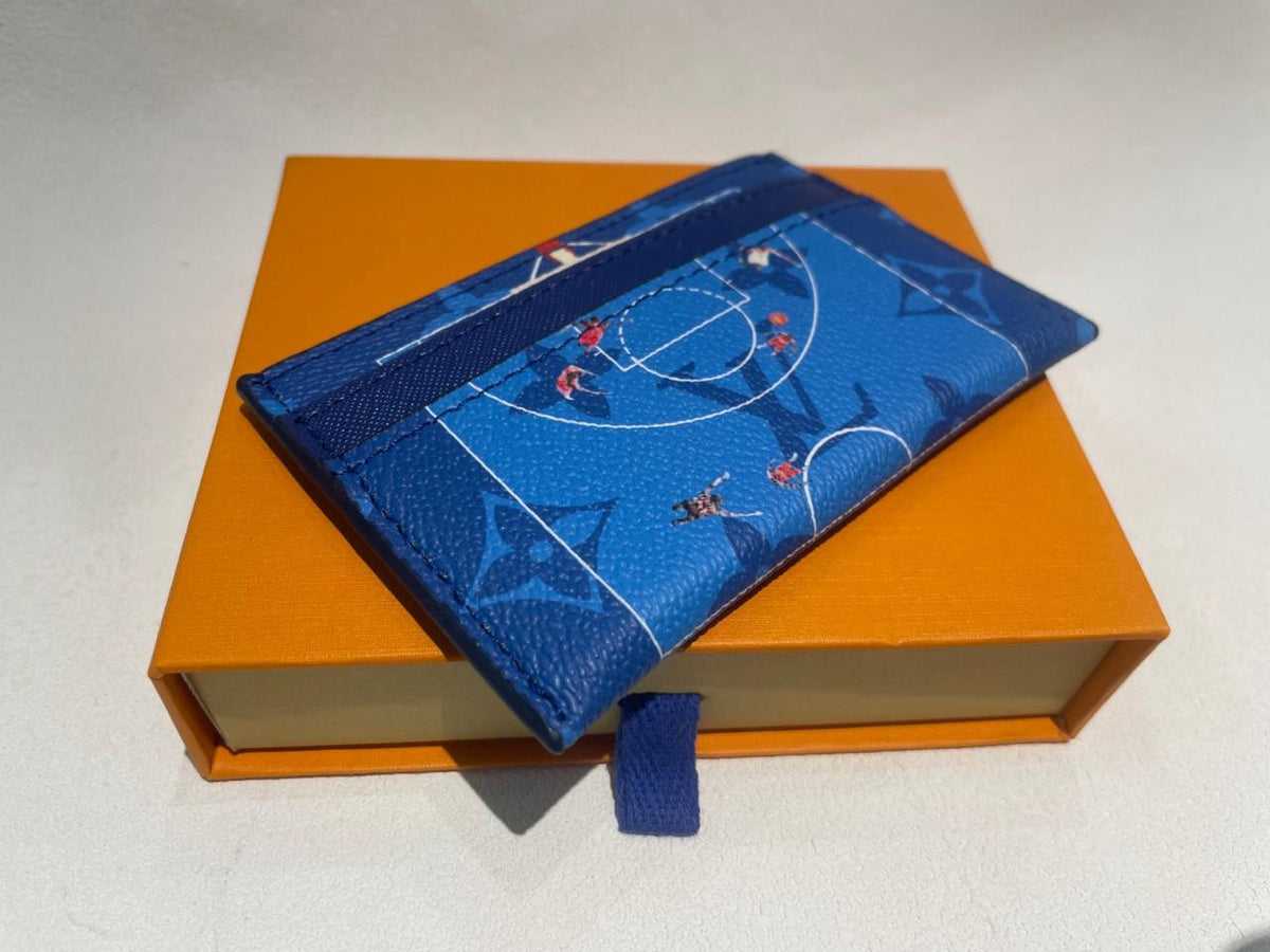 Louis Vuitton Basketball Double Card Holder Blue Monogram