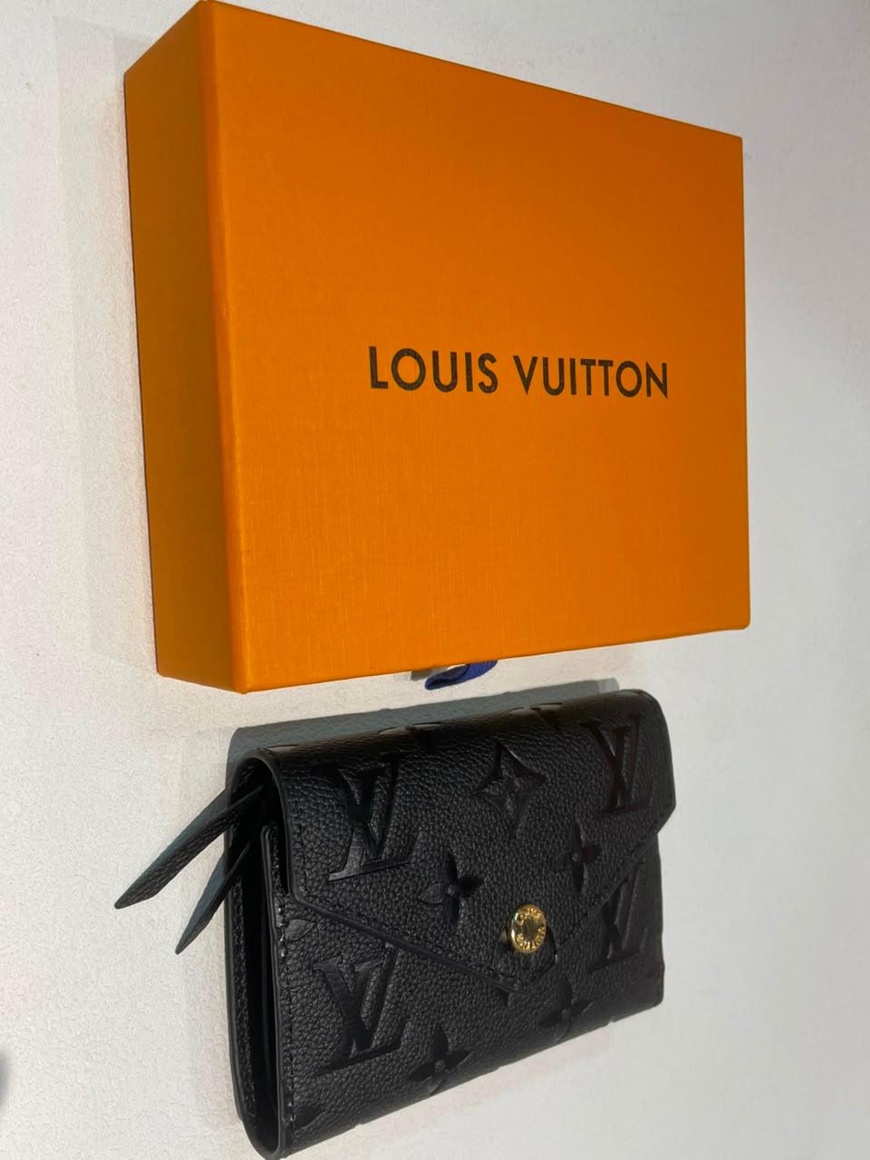Louis Vuitton Victorine Monogram Empreinte Black Leather Trifold Wallet