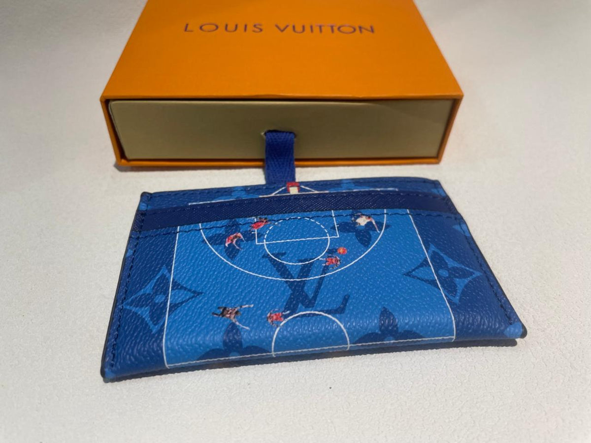 Louis Vuitton Basketball Double Card Holder Blue Monogram