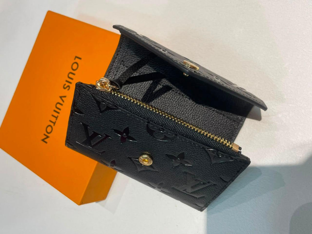 Louis Vuitton Victorine Monogram Empreinte Black Leather Trifold Wallet