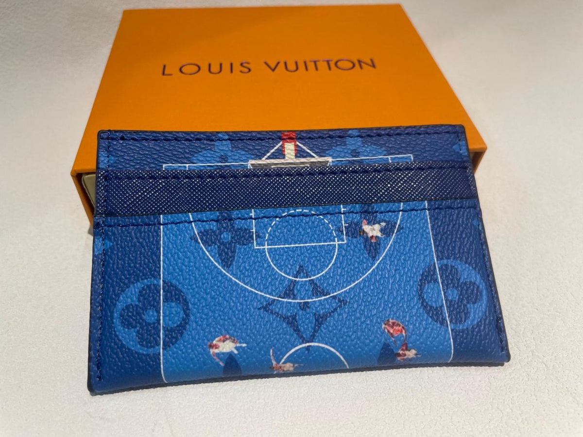 Louis Vuitton Basketball Double Card Holder Blue Monogram