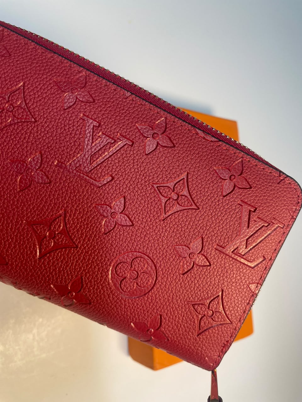 Louis Vuitton Zippy Long Wallet Monogram Empreinte Red