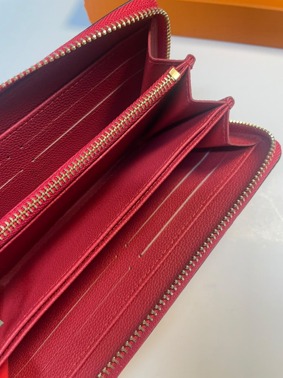 Louis Vuitton Zippy Long Wallet Monogram Empreinte Red