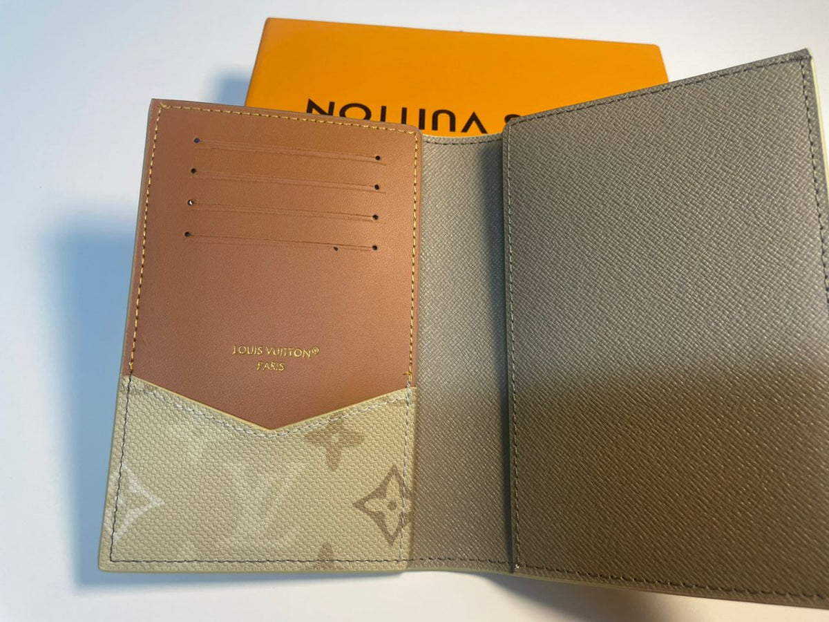 Louis Vuitton Monogram Surplus Sand Beige Passport Cover With Box