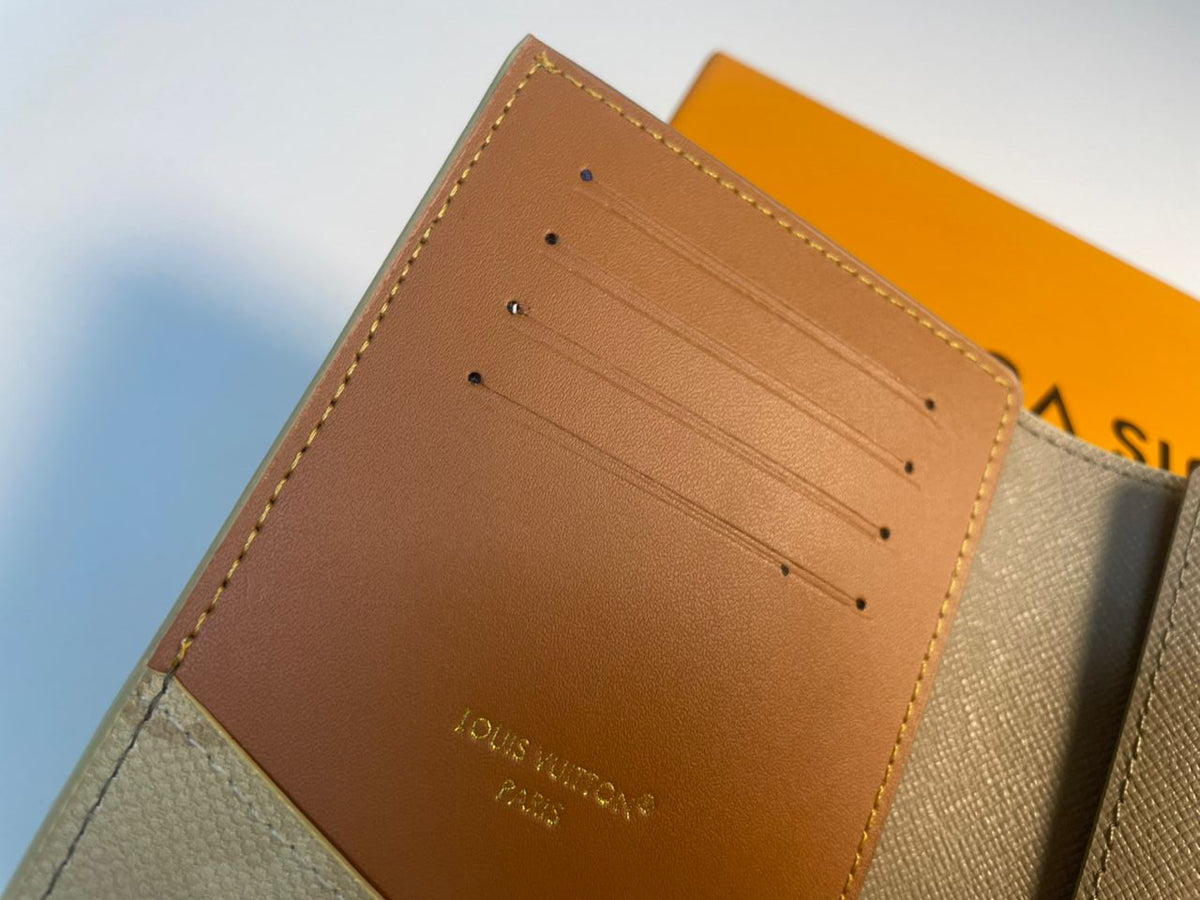Louis Vuitton Monogram Surplus Sand Beige Passport Cover With Box