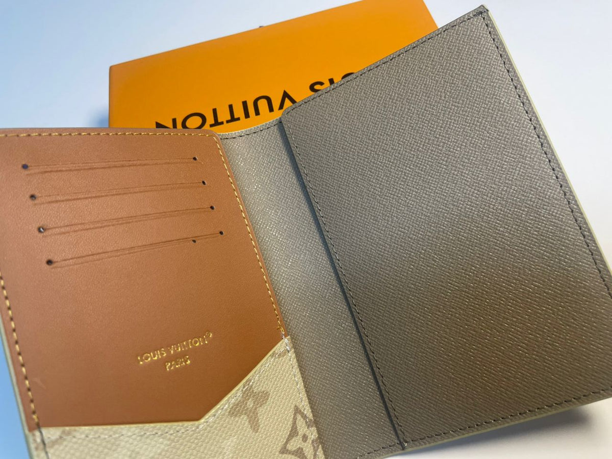 Louis Vuitton Monogram Surplus Sand Beige Passport Cover With Box
