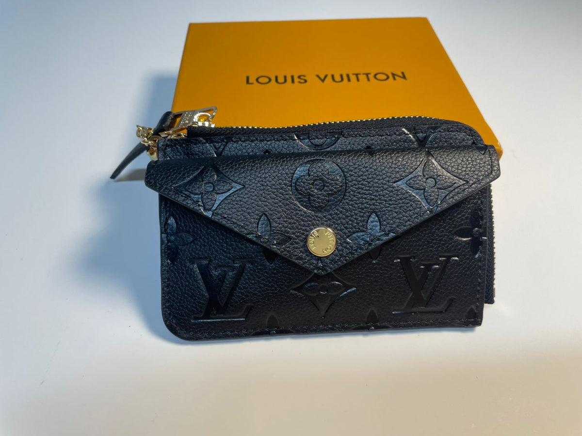 Louis Vuitton Monogram Empreinte Leather Recto Verso Card Holder Black Noir