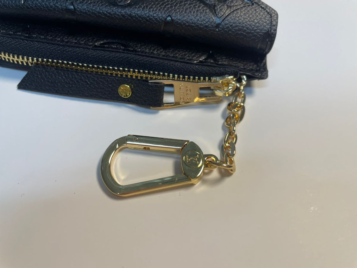Louis Vuitton Monogram Empreinte Leather Recto Verso Card Holder Black Noir
