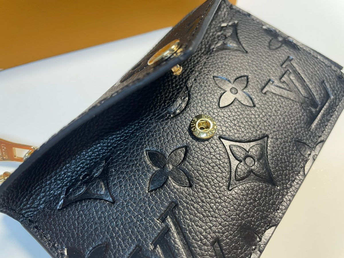 Louis Vuitton Monogram Empreinte Leather Recto Verso Card Holder Black Noir