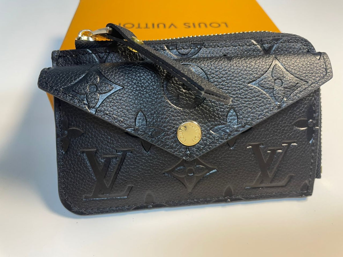 Louis Vuitton Monogram Empreinte Leather Recto Verso Card Holder Black Noir