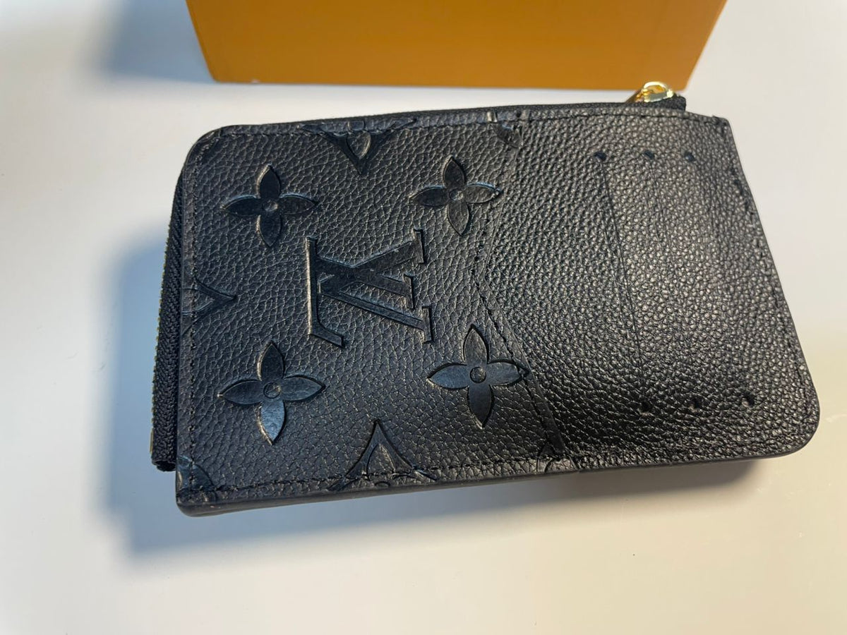 Louis Vuitton Monogram Empreinte Leather Recto Verso Card Holder Black Noir