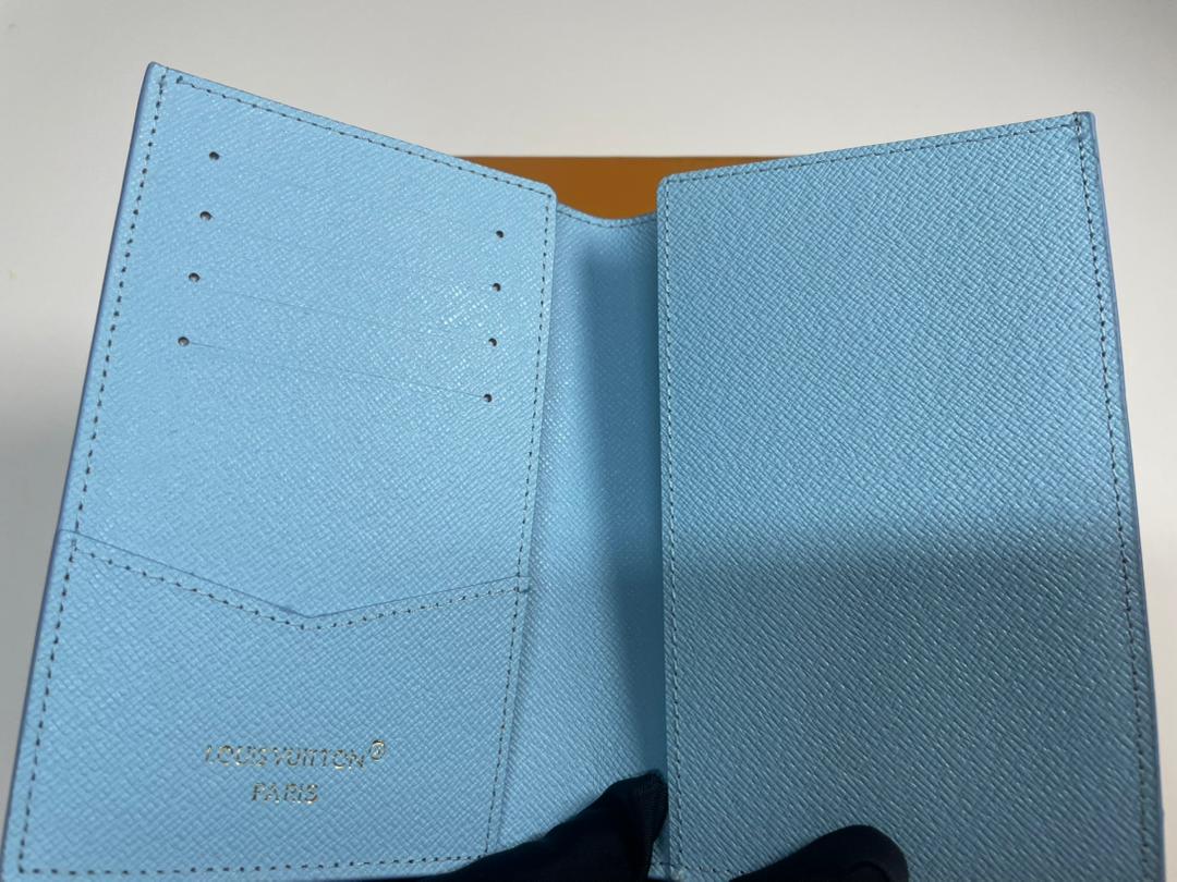 Louis Vuitton Passport Cover Holder Sky Paragliding Blue Monogram With Box
