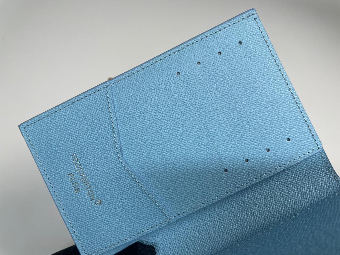 Louis Vuitton Passport Cover Holder Sky Paragliding Blue Monogram With Box