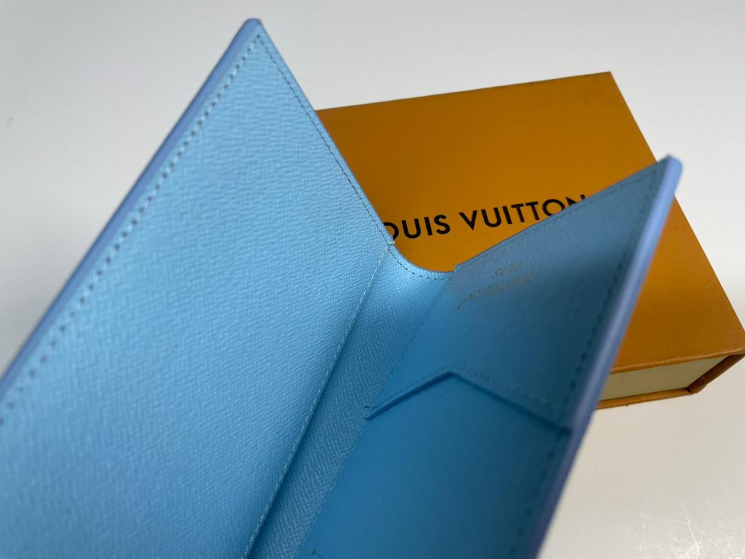 Louis Vuitton Passport Cover Holder Sky Paragliding Blue Monogram With Box