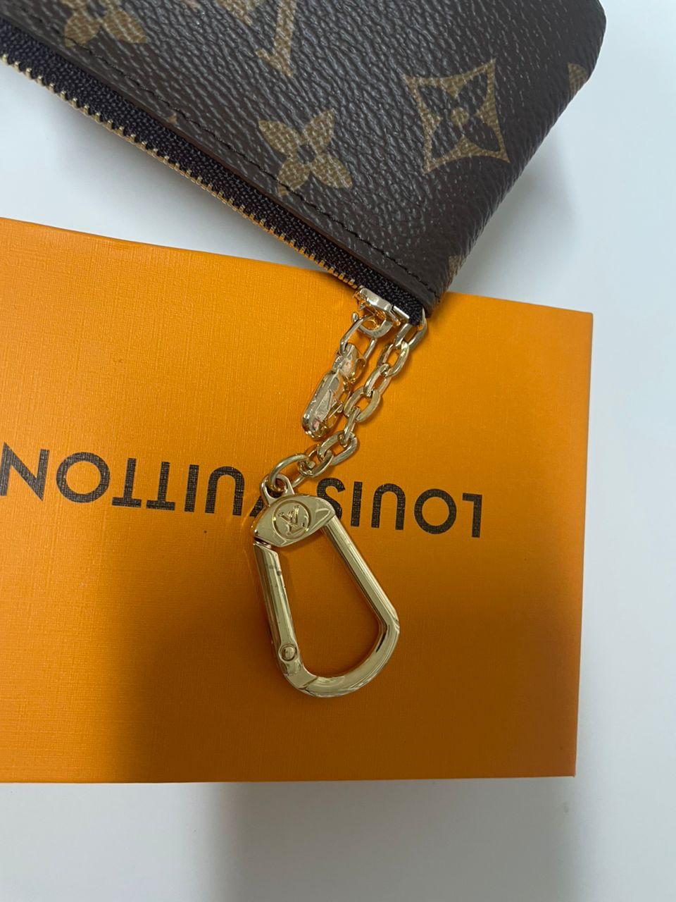 Louis Vuitton Monogram Key Pouch Coin Purse Bag Charm Cherry Red with Box & Dust Bag