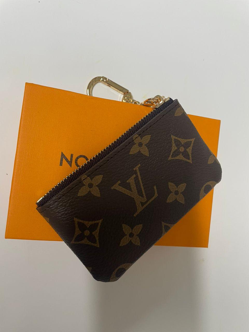 Louis Vuitton Monogram Key Pouch Coin Purse Bag Charm Cherry Red with Box & Dust Bag
