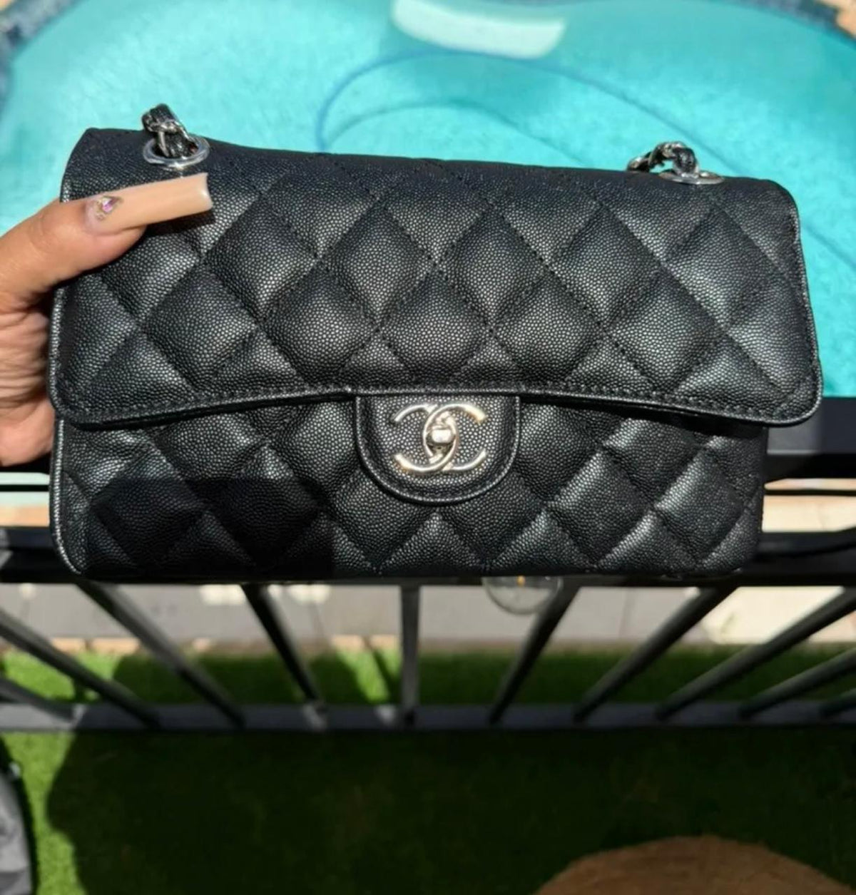 Chanel Classic Flap Quilted Shoulder Bag with Chain – Gold & Silver