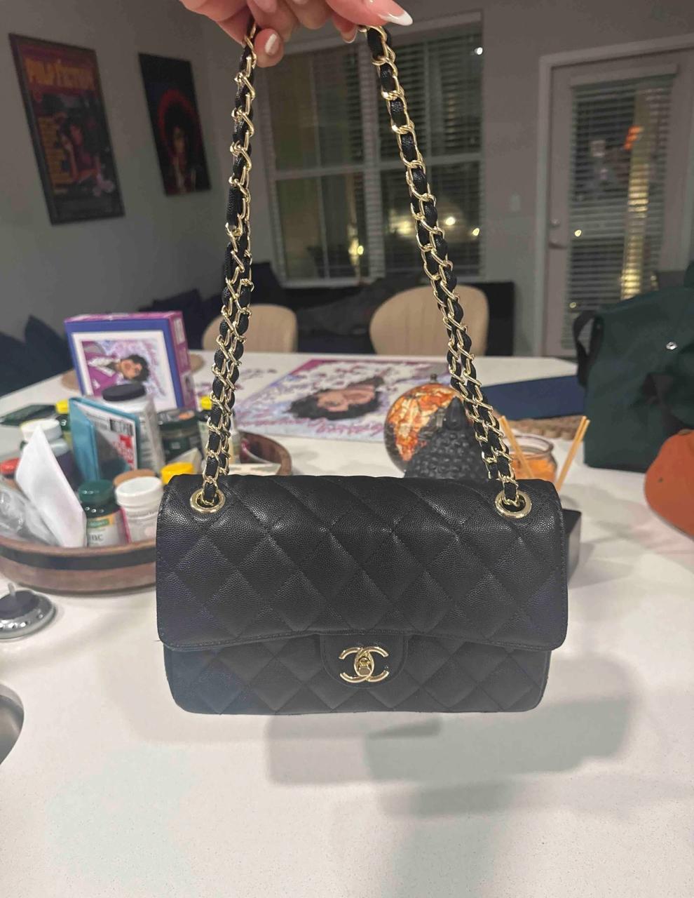 Chanel Classic Flap Quilted Shoulder Bag with Chain – Gold & Silver