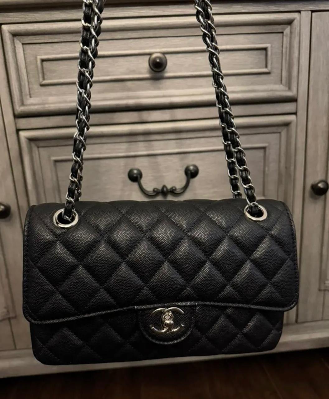Chanel Classic Flap Quilted Shoulder Bag with Chain – Gold & Silver